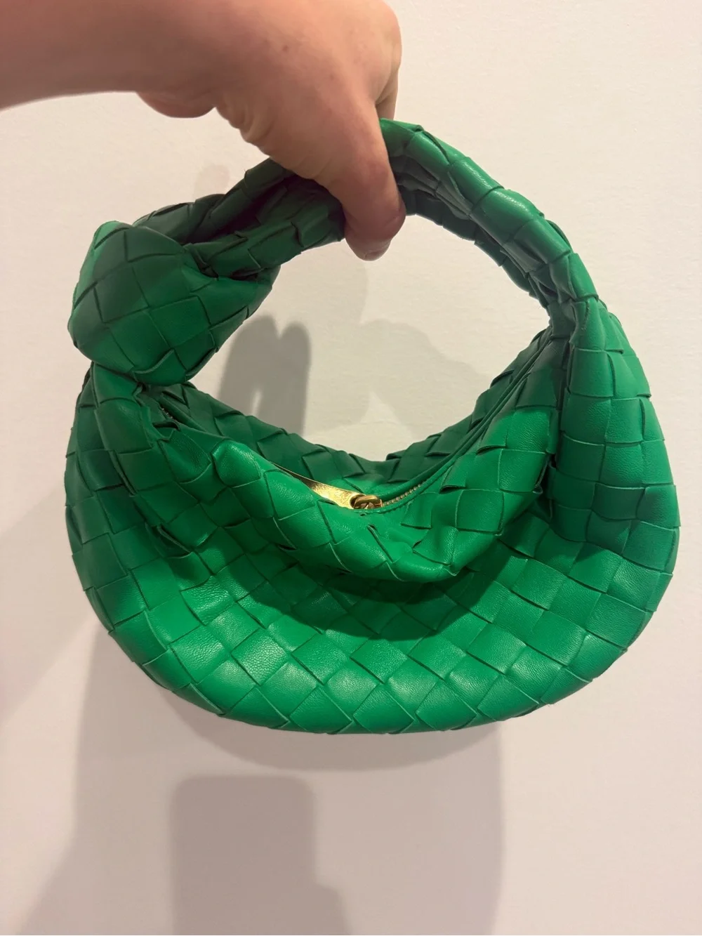 Bottega Veneta Emerald Green Intrecciato Hobo with Gold Hardware